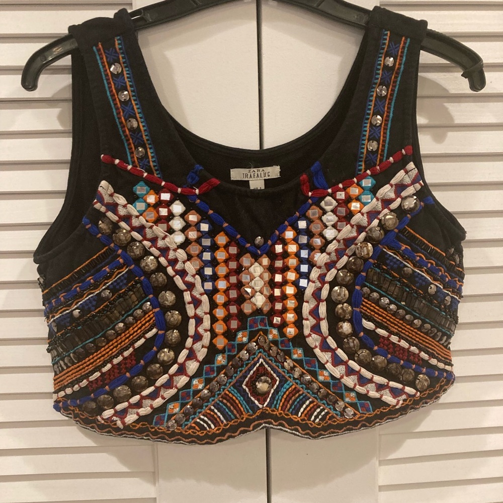 Zara bohemian studded crop top